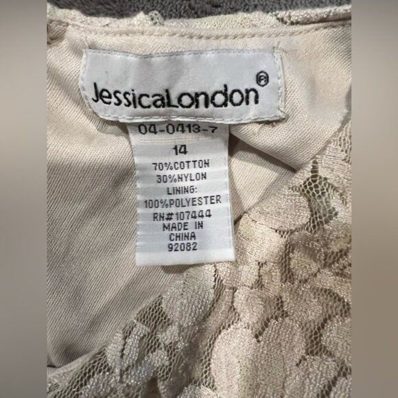 NWT Jessica, London Cream evening Lace Long Sleeve, dress Gown Size 14 - Picture 7 of 8